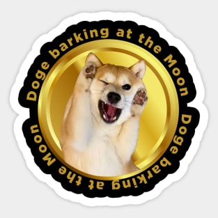 dogecoin barking at the moon Sticker